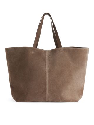 Suede Tote Bag - Dark Mole - Arket Gb