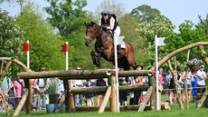 Piggy March takes over the ride on MCS Maverick, pictured here with Pippa Funnell
