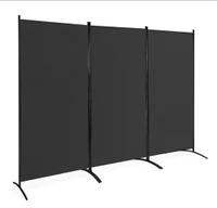 Costway 6 ft. Black 3-Panel Room Divider