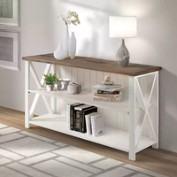 White Reclaimed Barnwood Farmhouse Console Table, from Kirklands