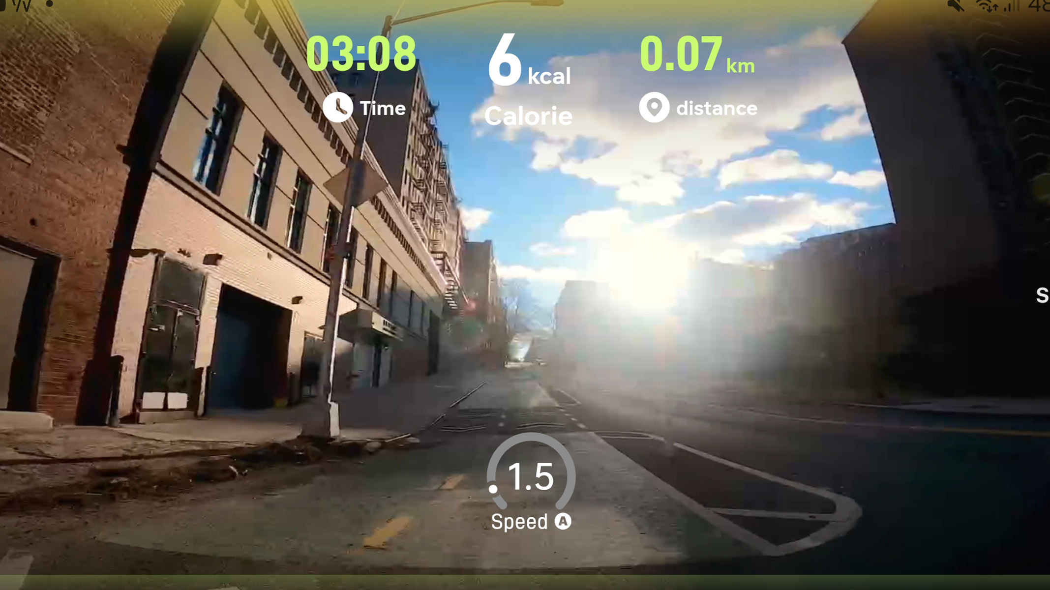 A screenshot of the immersive walking workout from the Urevo app