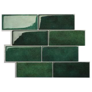 Metro Fiona Green Glossy Peel-and-Stick Wall Tile