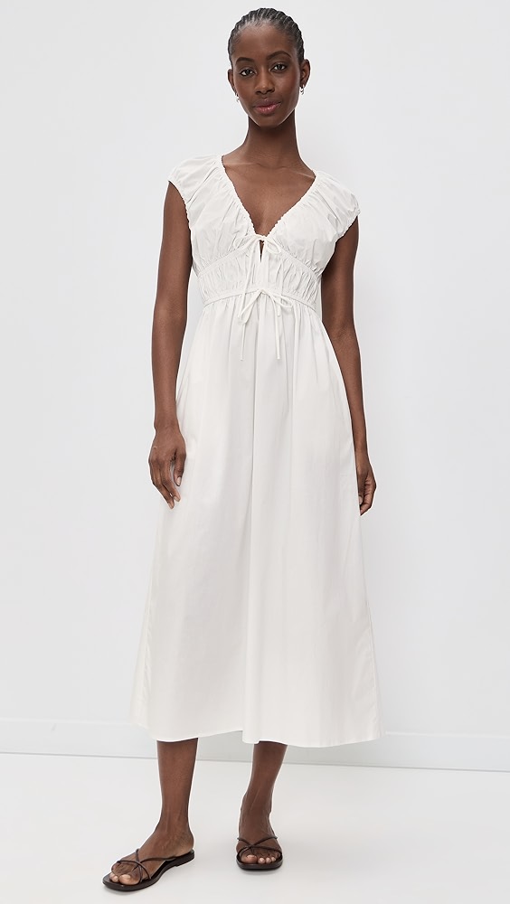 Wayf Liv Ruched Midi Dress