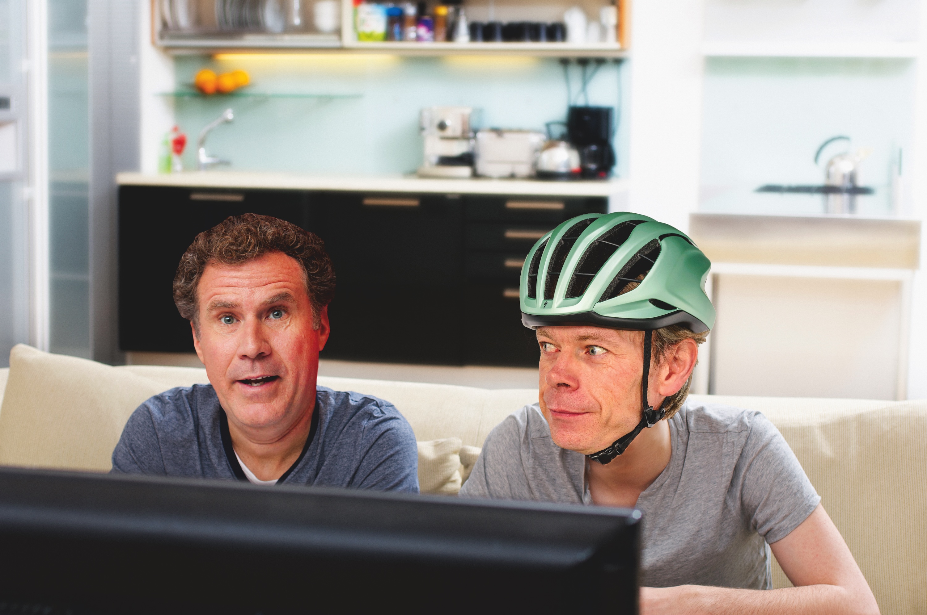 Dr Hutch with Will Ferrell on a couch