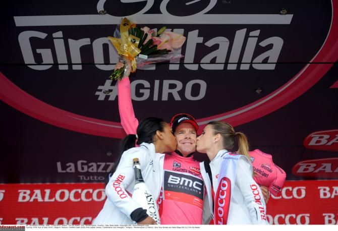 Cadel Evans (BMC) on the podium