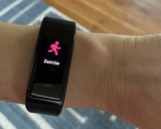 Amazon Halo View Fitness Tracker being tested in writer's home