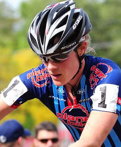 Katie Compton (Planet Bike) with one lap to go.