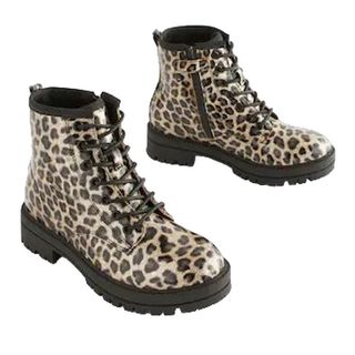 Leopard Print Standard Fit (F) Warm Lined Lace-Up Boots from Next 