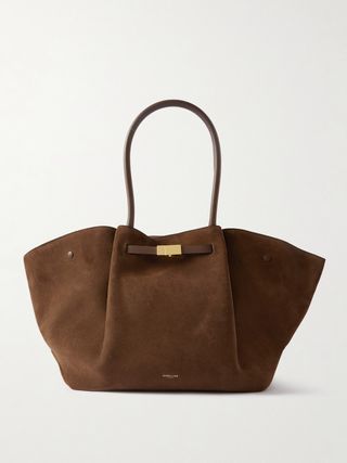 New York Leather-Trimmed Suede Tote