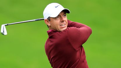 Rory McIlroy takes a shot during day four of the BMW PGA Championship at Wentworth