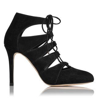L.K.Bennett Suede Black Lace Up Heels, £250