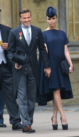 David and Victoria Beckham attend royal wedding