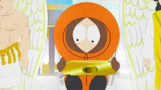 Kenny in heaven during the South Park episode 'Best Friends Forever' (season 9, episode 4).