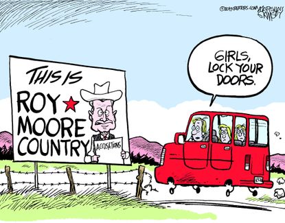 Political cartoon U.S. Roy Moore sexual harassment