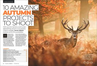 Opening two pages of the Autumn cover feature from October 2024 issue of Digital Camera magazine