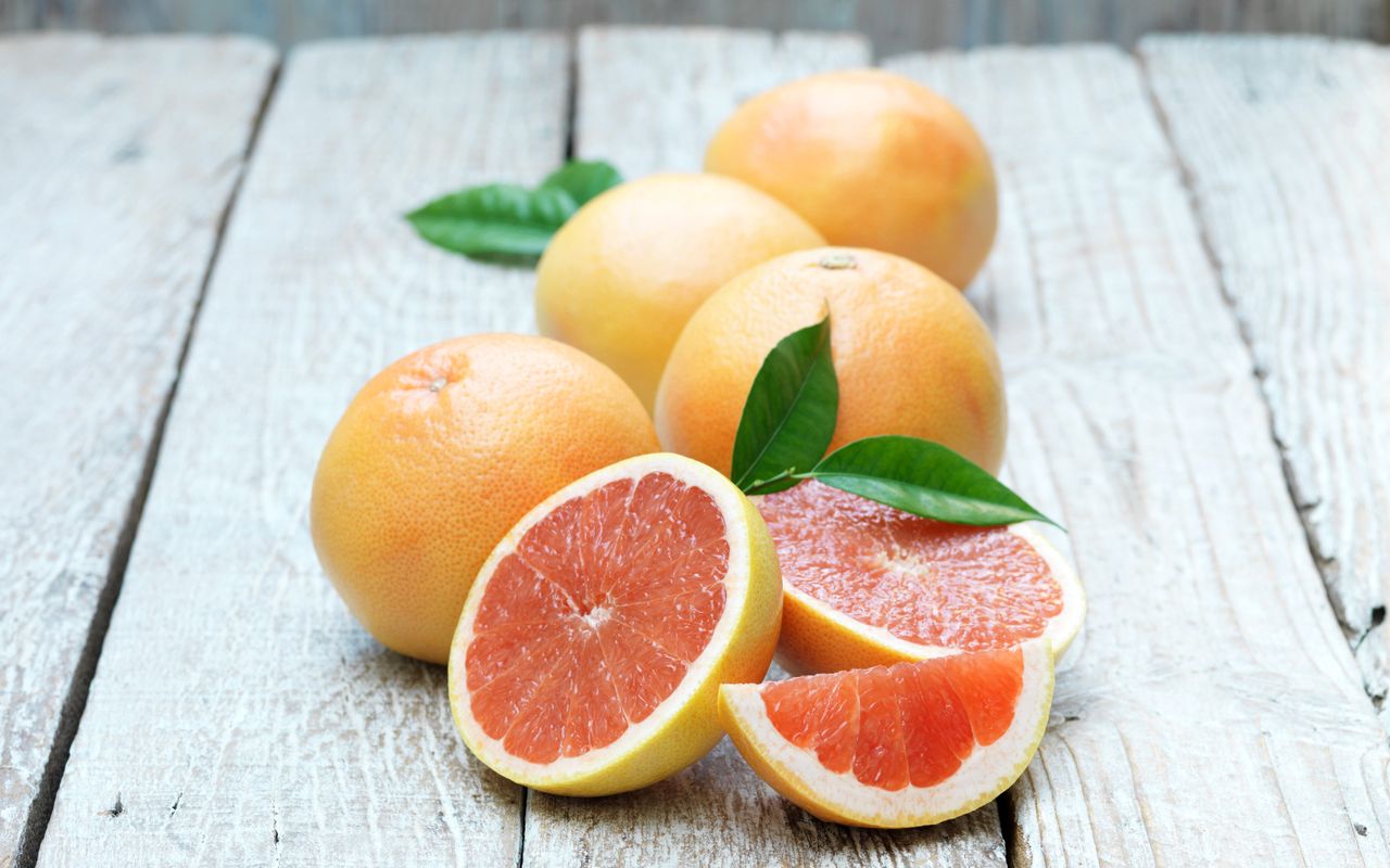 Grapefruit on a white background