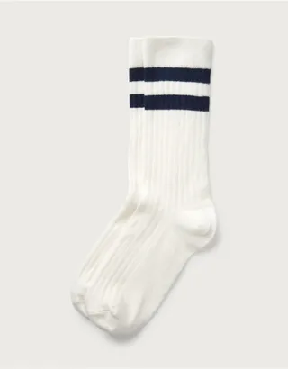 Organic Cotton Ribbed Stripe Socks