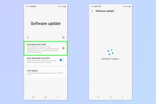 A screenshot showing how to update a Samsung Galaxy phone or tablet