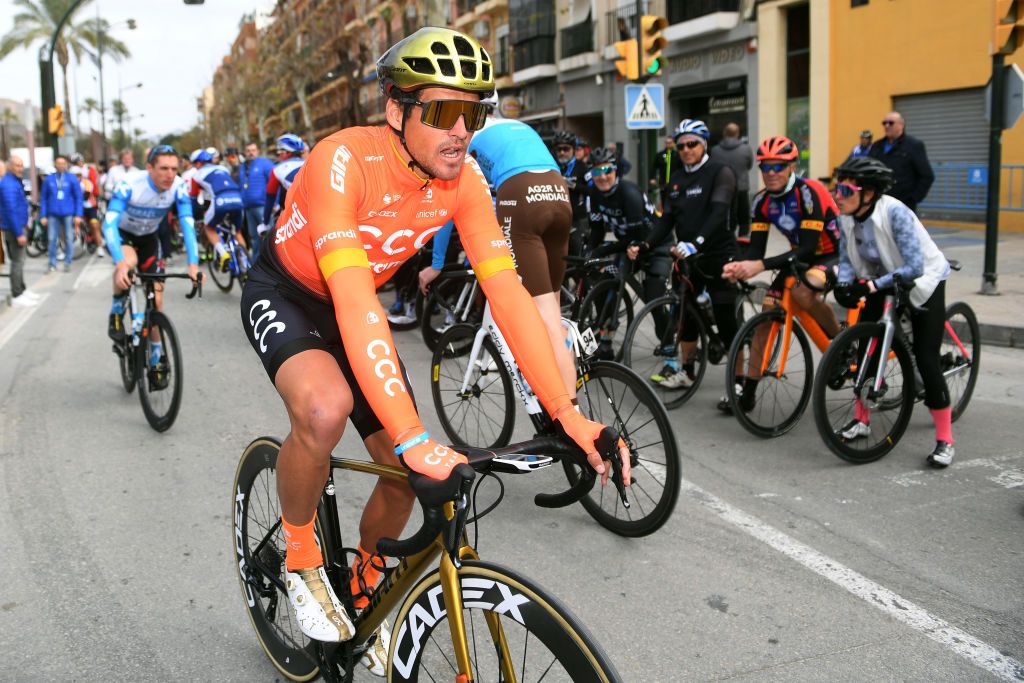 TORREVIEJA SPAIN FEBRUARY 07 Start Greg Van Avermaet of Belgium and CCC Team during the 71st Volta a la Comunitat Valenciana 2020 Stage 3 a 1746km stage from Orihuela to Torrevieja VueltaCV VCV2020 on February 07 2020 in Torrevieja Spain Photo by David RamosGetty Images
