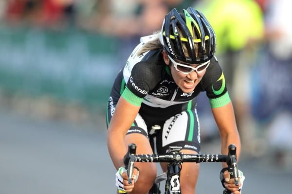Alexis Rhodes (GreenEDGE) with one lap to go to victory.