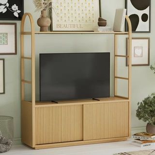 Fluted Large Bookcase Entertainment Center
