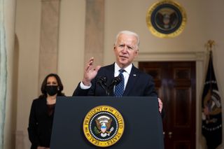 Joe Biden delivers remarks at the White House following the verdict