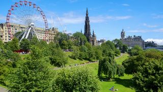The lush green parks of Edinburgh