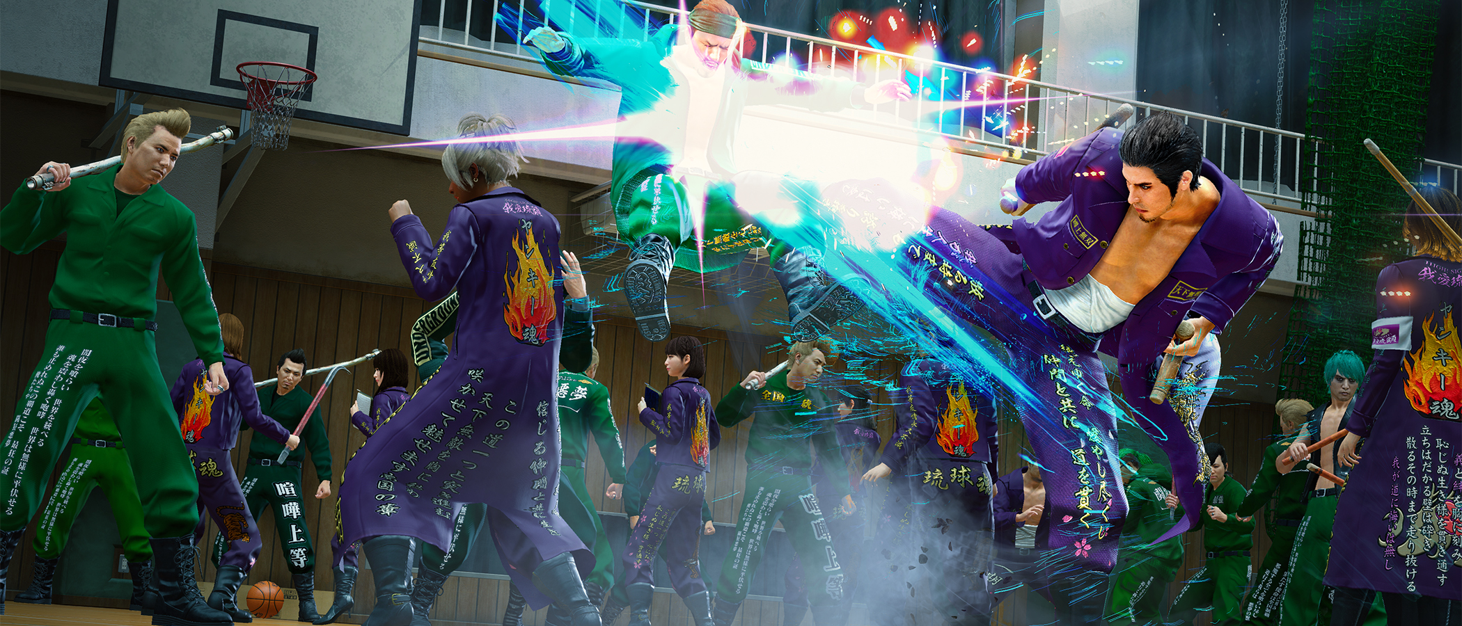 Yakuza Kiwami 3 review; a man high kicks someone