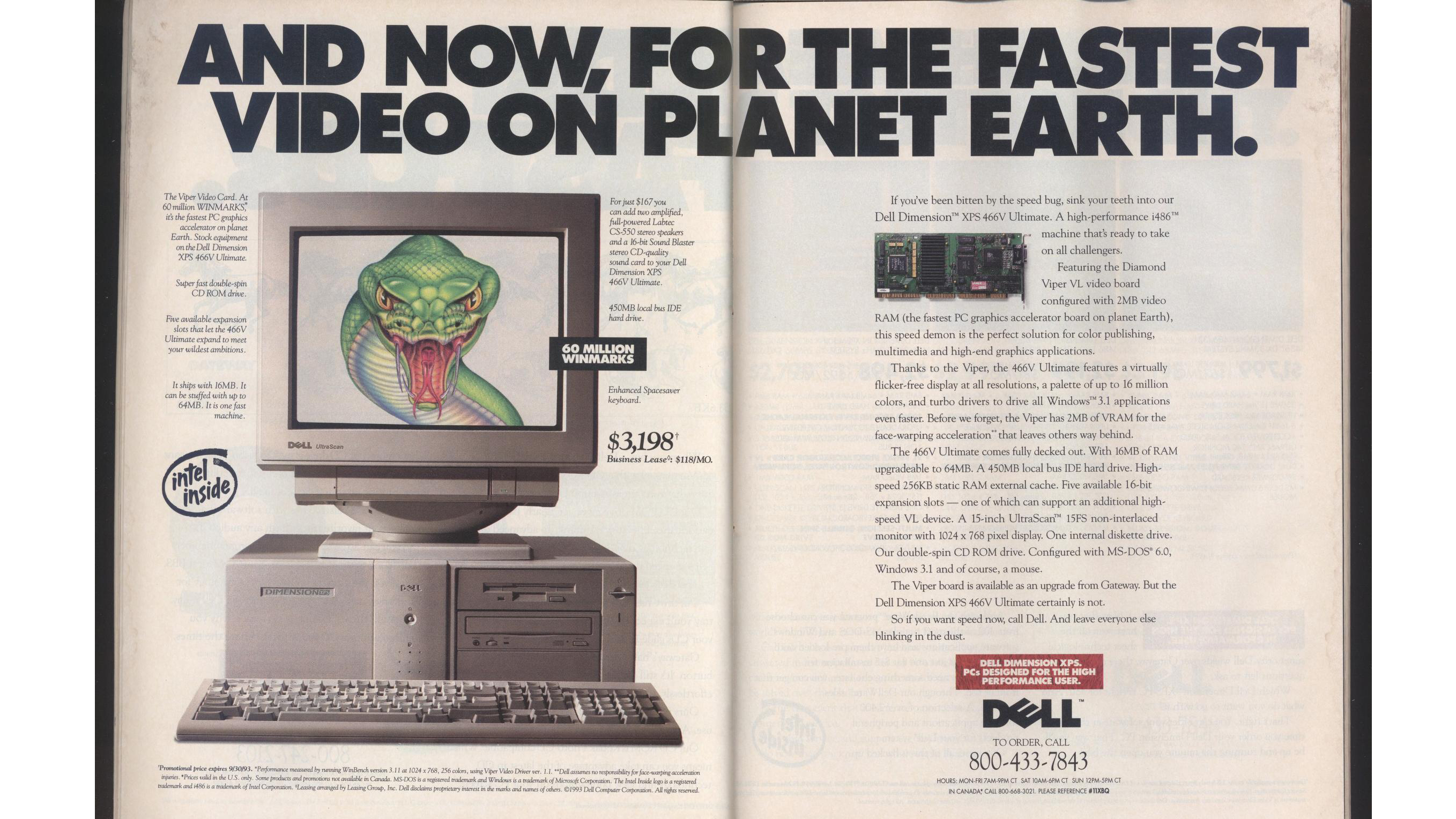 Dell laptop advert in an old magazine