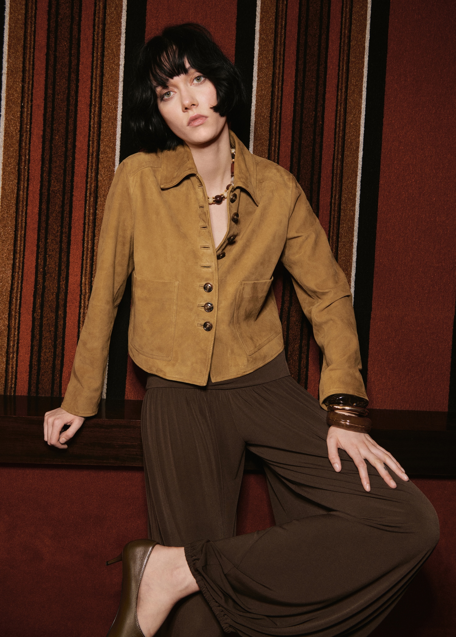 Suede Jacket With Buttons - Women | Mango United Kingdom