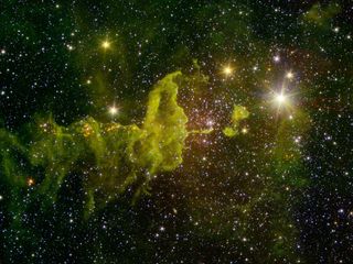 Spider Nebula, Seen by Spitzer and 2MASS