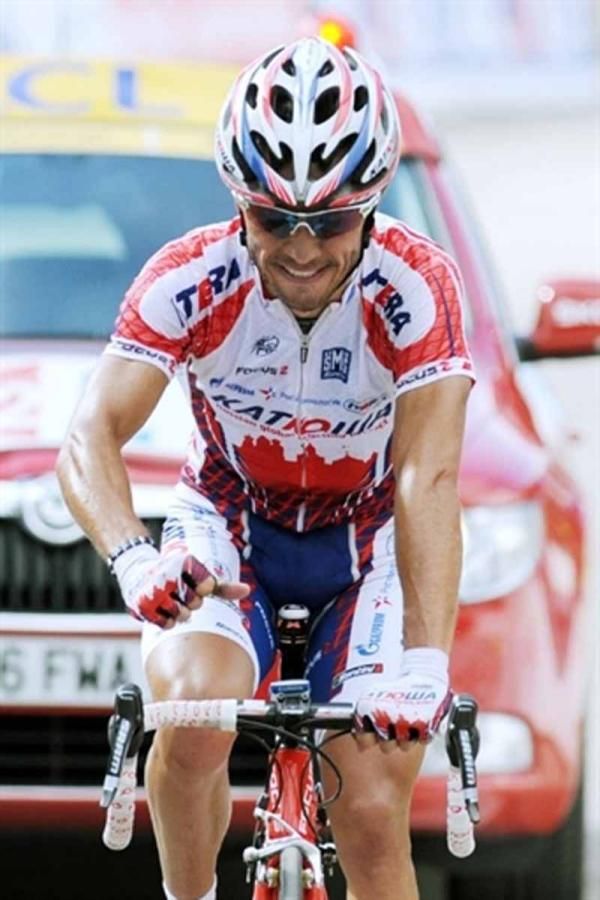 Katusha's Joaquim Rodriguez approaches the finish line