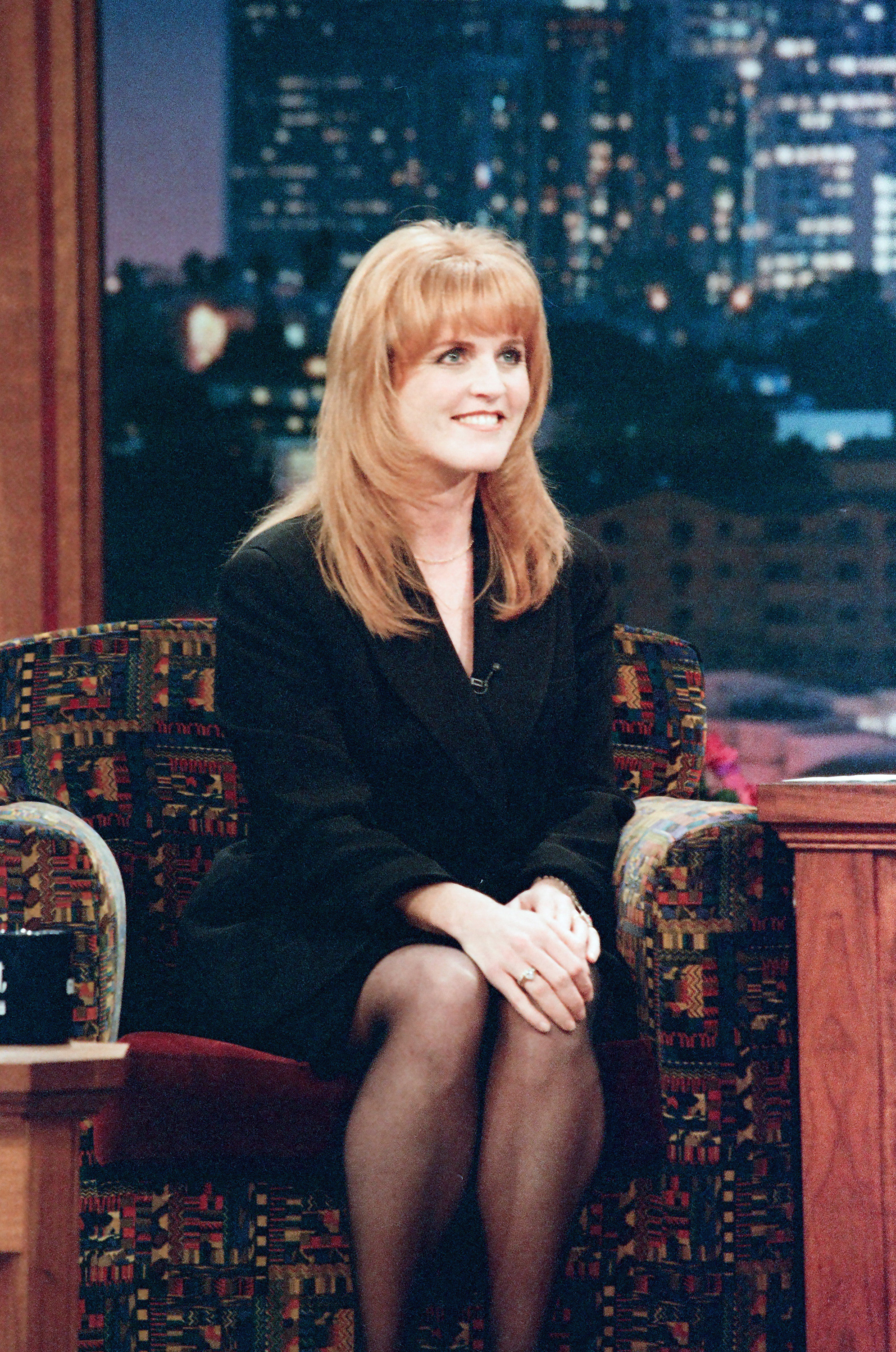 THE TONIGHT SHOW WITH JAY LENO -- Episode 1049 -- Pictured: (l-r) &#039;Dutchess of York&#039; Sarah Ferguson during an interview on December 10, 1996 -- (Photo by: Margaret Norton/NBC/NBCU Photo Bank)
