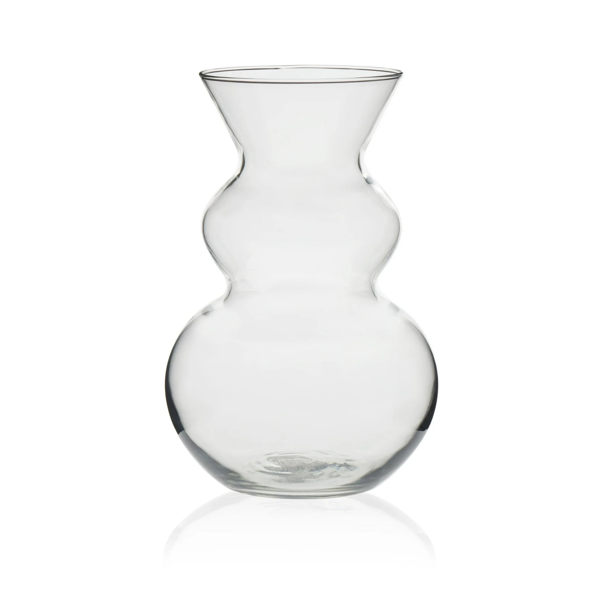 glass vase with curved sides