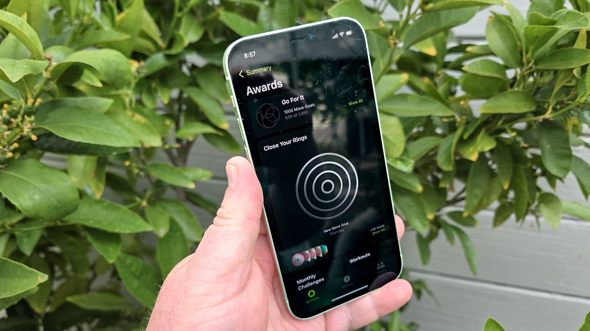 Move goal award on the fitness app on an iPhone