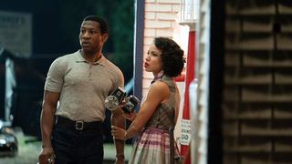 Atticus Freeman (Jonathan Majors) and Letitia “Leti” Lewis (Smollett) encounter racism during a roadtrip in the first episode of Lovecraft Country.