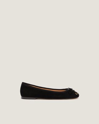 Balerina Kulit Suede Hitam Lou