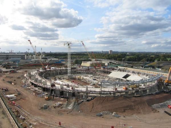 Coming along nicely: The velodrome has made solid progress since construction was started in March.