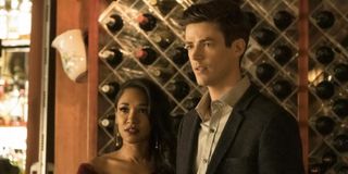 Iris West (Candice Patton) and Barry Allen (Grant Gustin) in The Flash.