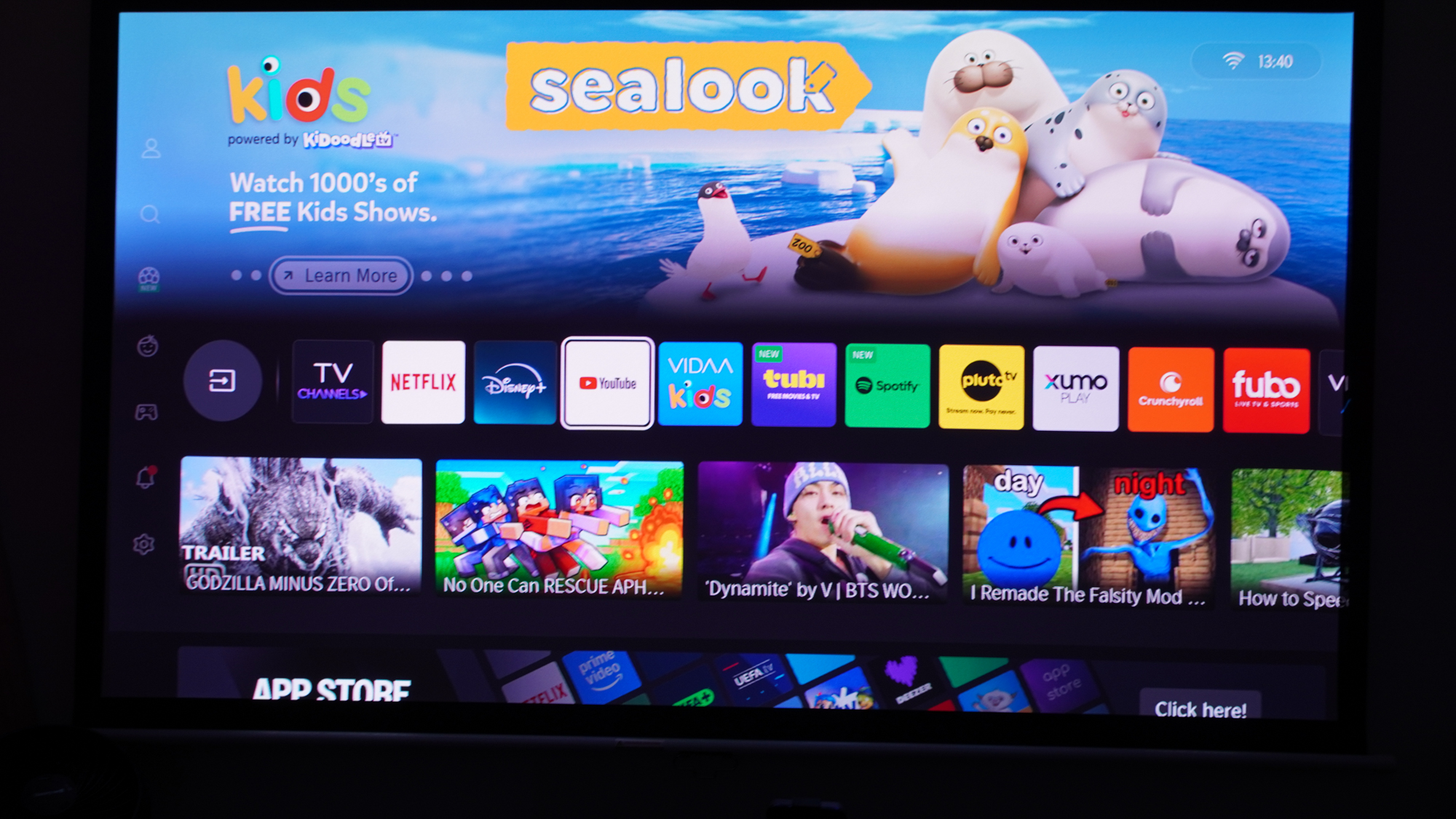 A screen projected from the Hisense XR10 projector