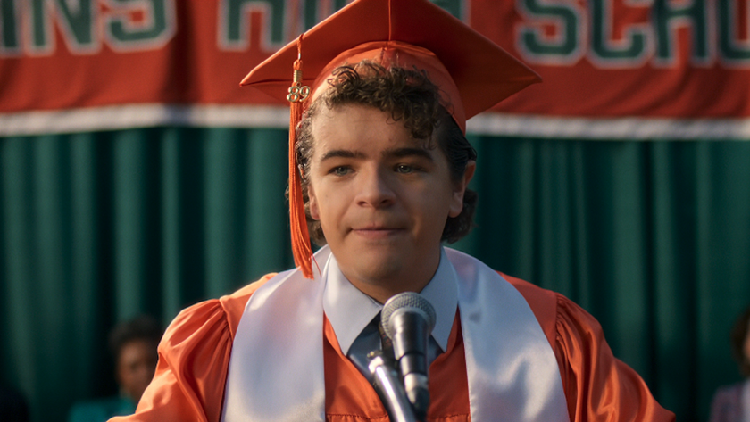 Gaten Matarazzo's Dustin doing his Valedictorian speech in Stranger Things series finale