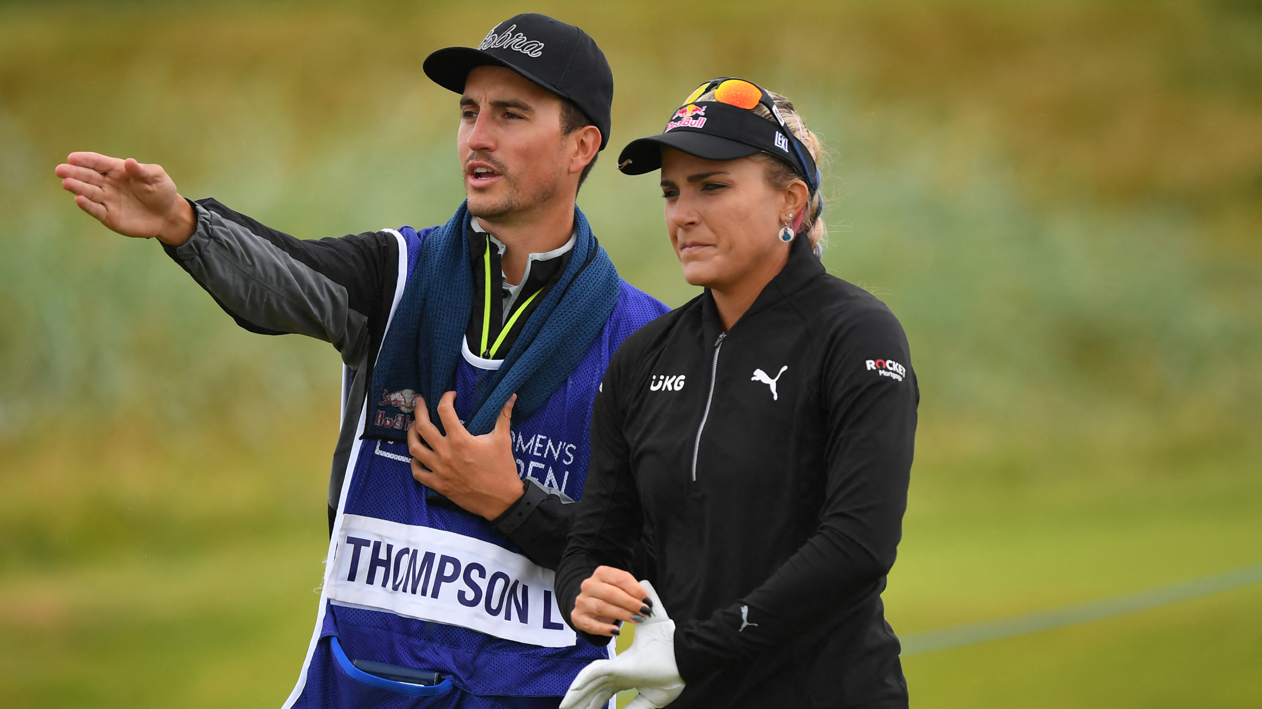 Lexi Thompson and her caddie