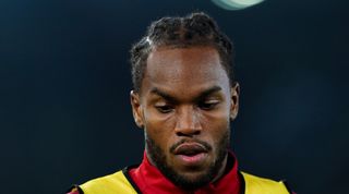 Renato Sanches looks on during Roma's Serie A clash with rivals Lazio in November 2023.