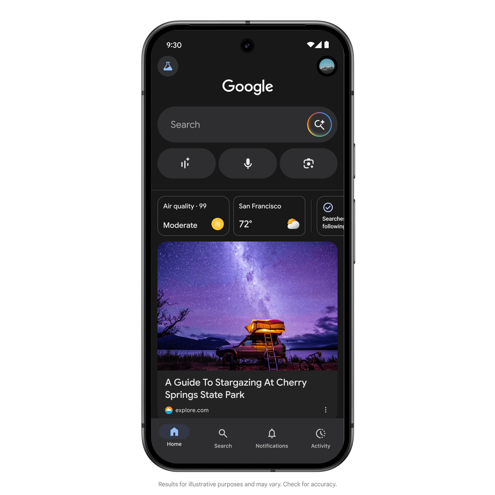 Search Live with voice input