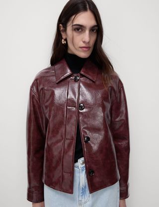 Faux Leather High Shine Jacket