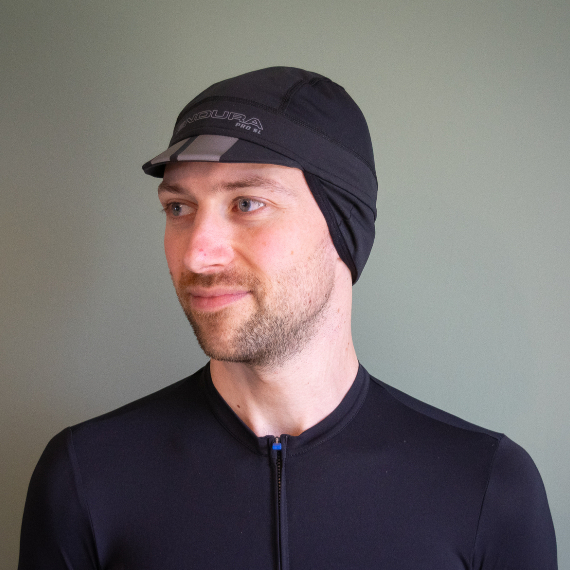 Endura PRO SL Winter Cap being worn by a white male