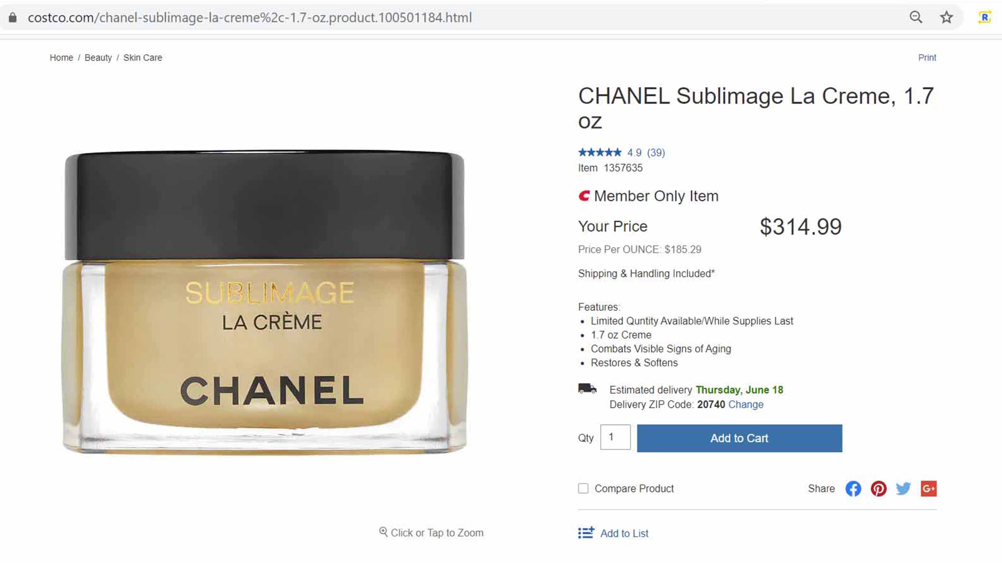 Chanel Sublimage La Creme Texture Fine Ultimate Cream