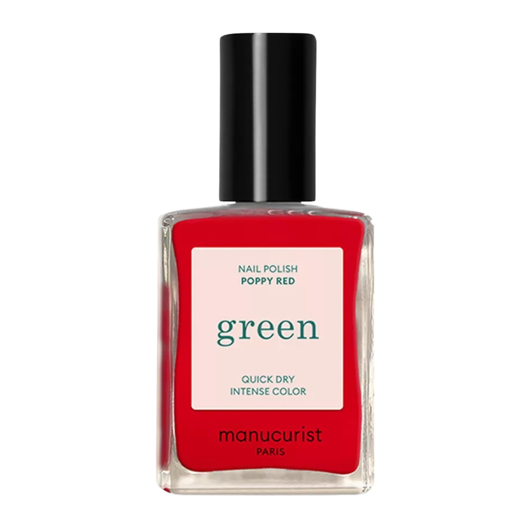 MANUCURIST Green Old Rose nail polish in 'Poppy Red'