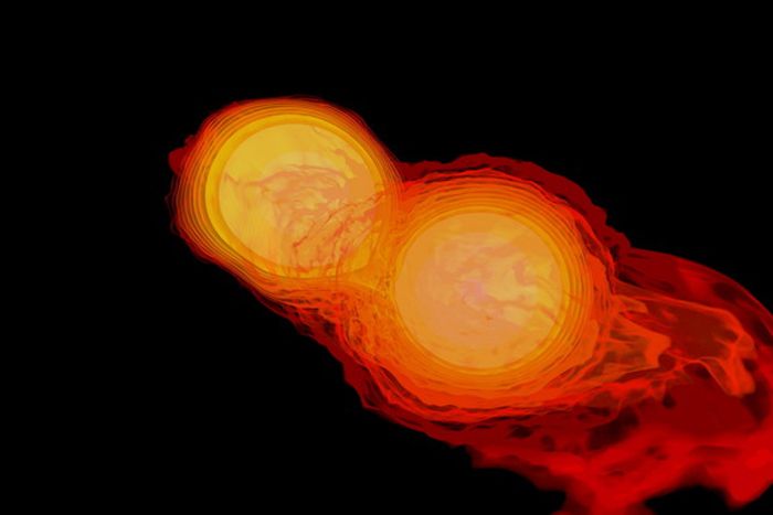 Two Neutron Stars Collide