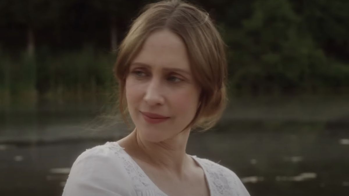 Vera Farmiga in rowboat in Higher Ground